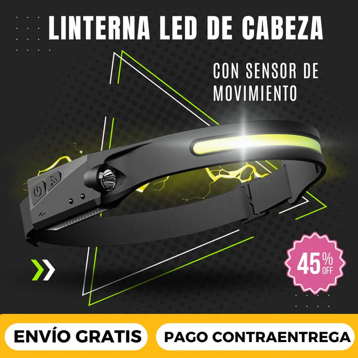 2X1 Linternas para cabeza- Producto Impermeable + Envío Gratis